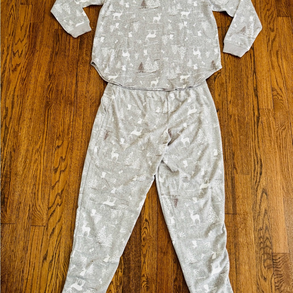 Women's Cuddl Duds Sweater Knit Pajama Top & Pajama Jogger Set - Gray Forest - Picture 8 of 8